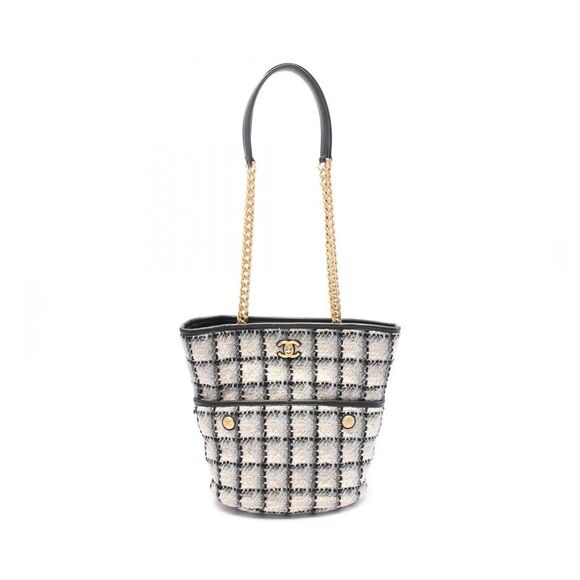 Chanel Coco Mark Fabric Leather Tote Bag - Picture 1 of 8